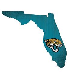 Jacksonville Jaguars Sign Wood 12 Inch Team Color State Shape Design