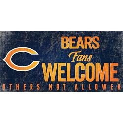 Chicago Bears Wood Sign Fans Welcome 12x6