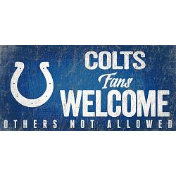 Indianapolis Colts Wood Sign Fans Welcome 12x6