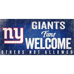 New York Giants Wood Sign Fans Welcome 12x6