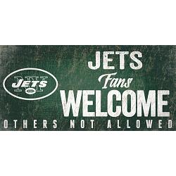 New York Jets Wood Sign Fans Welcome 12x6