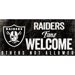 Las Vegas Raiders Wood Sign Fans Welcome 12x6