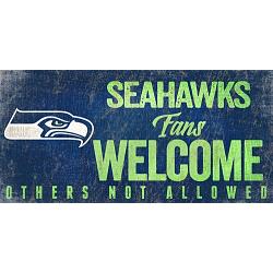 Seattle Seahawks Wood Sign Fans Welcome 12x6