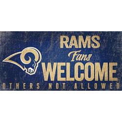 Los Angeles Rams Wood Sign Fans Welcome 12x6