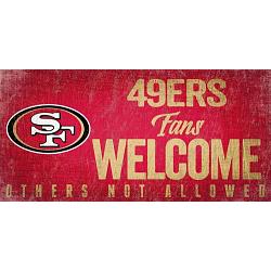 San Francisco 49ers Wood Sign Fans Welcome 12x6