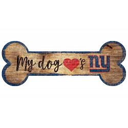 New York Giants Sign Wood 6x12 Dog Bone Shape