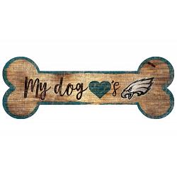 Philadelphia Eagles Sign Wood 6x12 Dog Bone Shape