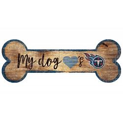 Tennessee Titans Sign Wood 6x12 Dog Bone Shape