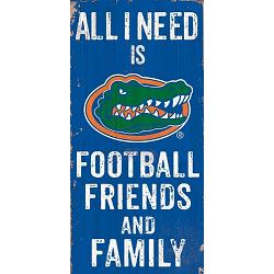 Florida Gators Sign Wood 6x12 Football Friends and Family Design Color