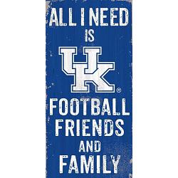 Kentucky Wildcats Sign Wood 6x12 Football Friends and Family Design Color