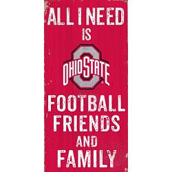 Ohio State Buckeyes Sign Wood 6x12 Football Friends and Family Design Color