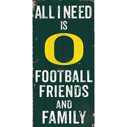 Oregon Ducks Sign Wood 6x12 Football Friends and Family Design Color