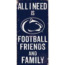 Penn State Nittany Lions Sign Wood 6x12 Football Friends and Family Design Color