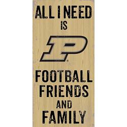 Purdue Boilermakers Sign Wood 6x12 Football Friends and Family Design Color