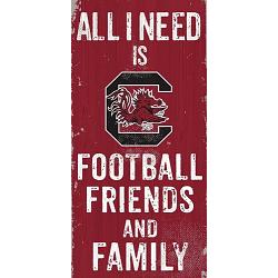 South Carolina Gamecocks Sign Wood 6x12 Football Friends and Family Design Color