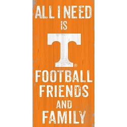 Tennessee Volunteers Sign Wood 6x12 Football Friends and Family Design Color