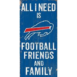 Buffalo Bills Sign Wood 6x12 Football Friends and Family Design Color