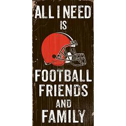 Cleveland Browns Sign Wood 6x12 Football Friends and Family Design Color