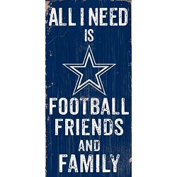 Dallas Cowboys Sign Wood 6x12 Football Friends and Family Design Color