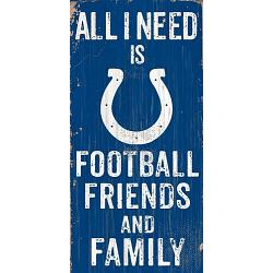 Indianapolis Colts Sign Wood 6x12 Football Friends and Family Design Color