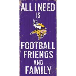 Minnesota Vikings Sign Wood 6x12 Football Friends and Family Design Color