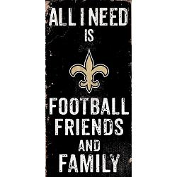 New Orleans Saints Sign Wood 6x12 Football Friends and Family Design Color