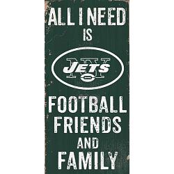 New York Jets Sign Wood 6x12 Football Friends and Family Design Color