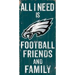 Philadelphia Eagles Sign Wood 6x12 Football Friends and Family Design Color