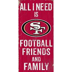 San Francisco 49ers Sign Wood 6x12 Football Friends and Family Design Color