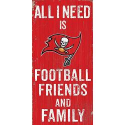 Tampa Bay Buccaneers Sign Wood 6x12 Football Friends and Family Design Color