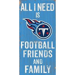 Tennessee Titans Sign Wood 6x12 Football Friends and Family Design Color