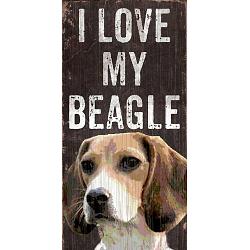 Pet Sign Wood I Love My Beagle 5"x10"