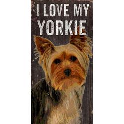 Pet Sign Wood I Love My Yorkie 5"x10"