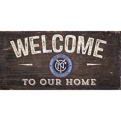 New York City FC Sign Wood 6x12 Welcome To Our Home Design