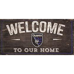 San Jose Earthquakes Sign Wood 6x12 Welcome To Our Home Design