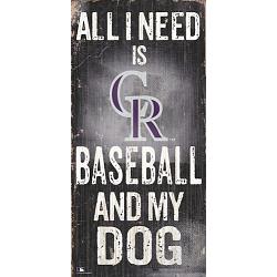 Colorado Rockies Sign Wood 6x12 Baseball and Dog Design