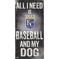 Kansas City Royals Sign Wood 6x12 Baseball and Dog Design