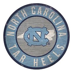 Fan Creations North Carolina Tar Heels Sign Wood 12 Inch Round State Design -