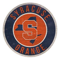 Syracuse Orange Sign Wood 12 Inch Round State Design