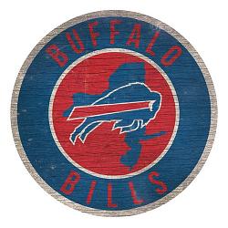 Buffalo Bills Sign Wood 12 Inch Round State Design