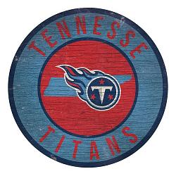 Tennessee Titans Sign Wood 12 Inch Round State Design