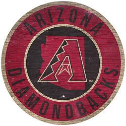 Arizona Diamondbacks Sign Wood 12 Inch Round State Design