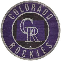 Colorado Rockies Sign Wood 12 Inch Round State Design