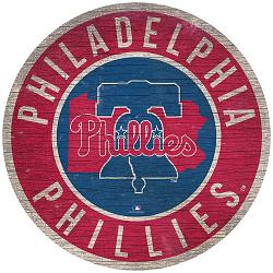 Philadelphia Phillies Sign Wood 12 Inch Round State Design