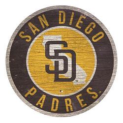 San Diego Padres Sign Wood 12 Inch Round State Design