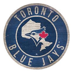 Toronto Blue Jays Sign Wood 12 Inch Round State Design