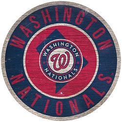 Washington Nationals Sign Wood 12 Inch Round State Design