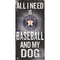 Houston Astros Sign Wood 6x12 Baseball and Dog Design