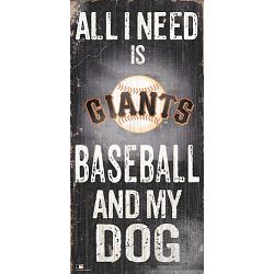 San Francisco Giants Sign Wood 6x12 Baseball and Dog Design