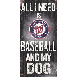 Washington Nationals Sign Wood 6x12 Baseball and Dog Design